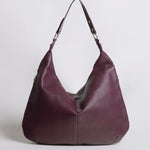 Kaia | Luxe Black Leather Hobo Bag – Timeless Elegance & Everyday Comfort - in Wine Red | Arvea Bags