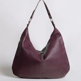 Kaia | Luxe Black Leather Hobo Bag – Timeless Elegance & Everyday Comfort - in Wine Red | Arvea Bags