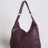 Kaia | Luxe Black Leather Hobo Bag – Timeless Elegance & Everyday Comfort - in Wine Red | Arvea Bags