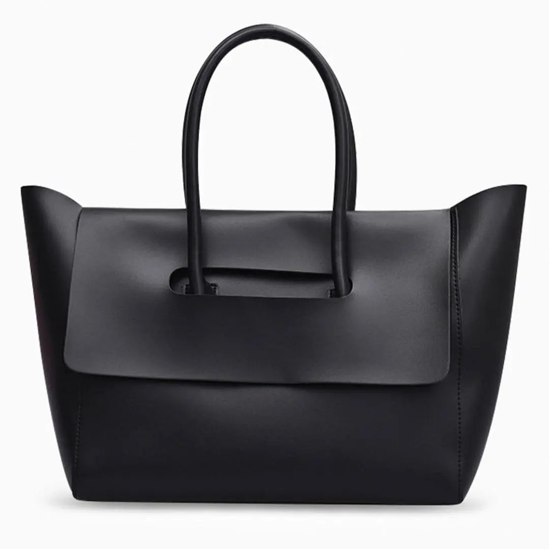 Katherine | Black Elegant Retro Tote – Timeless & Chic - in Black | Arvea Bags