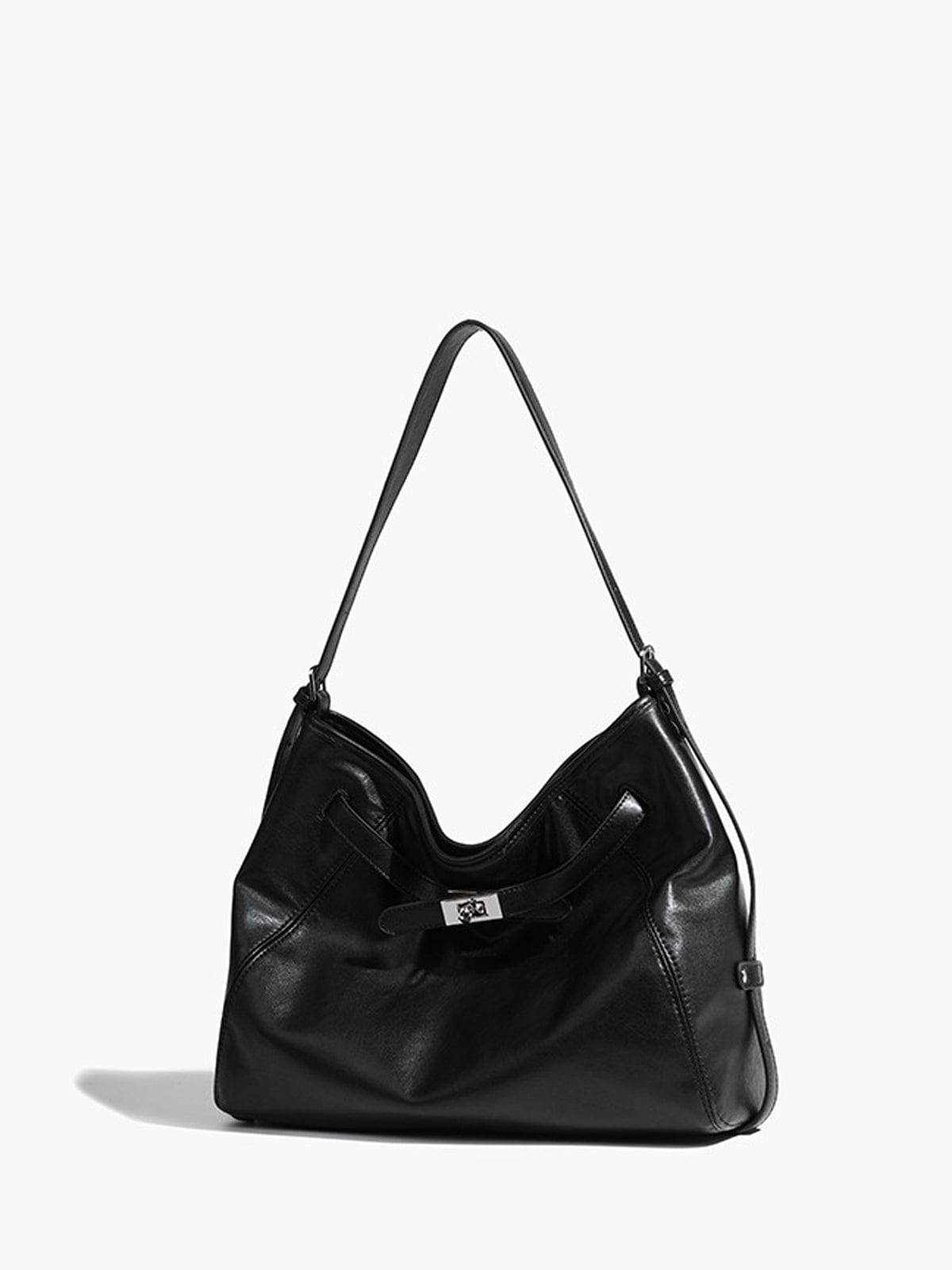 Kelly | Classic Black Leather Tote Bag – Sleek Design & Everyday Versatility - in Black | Arvea Bags