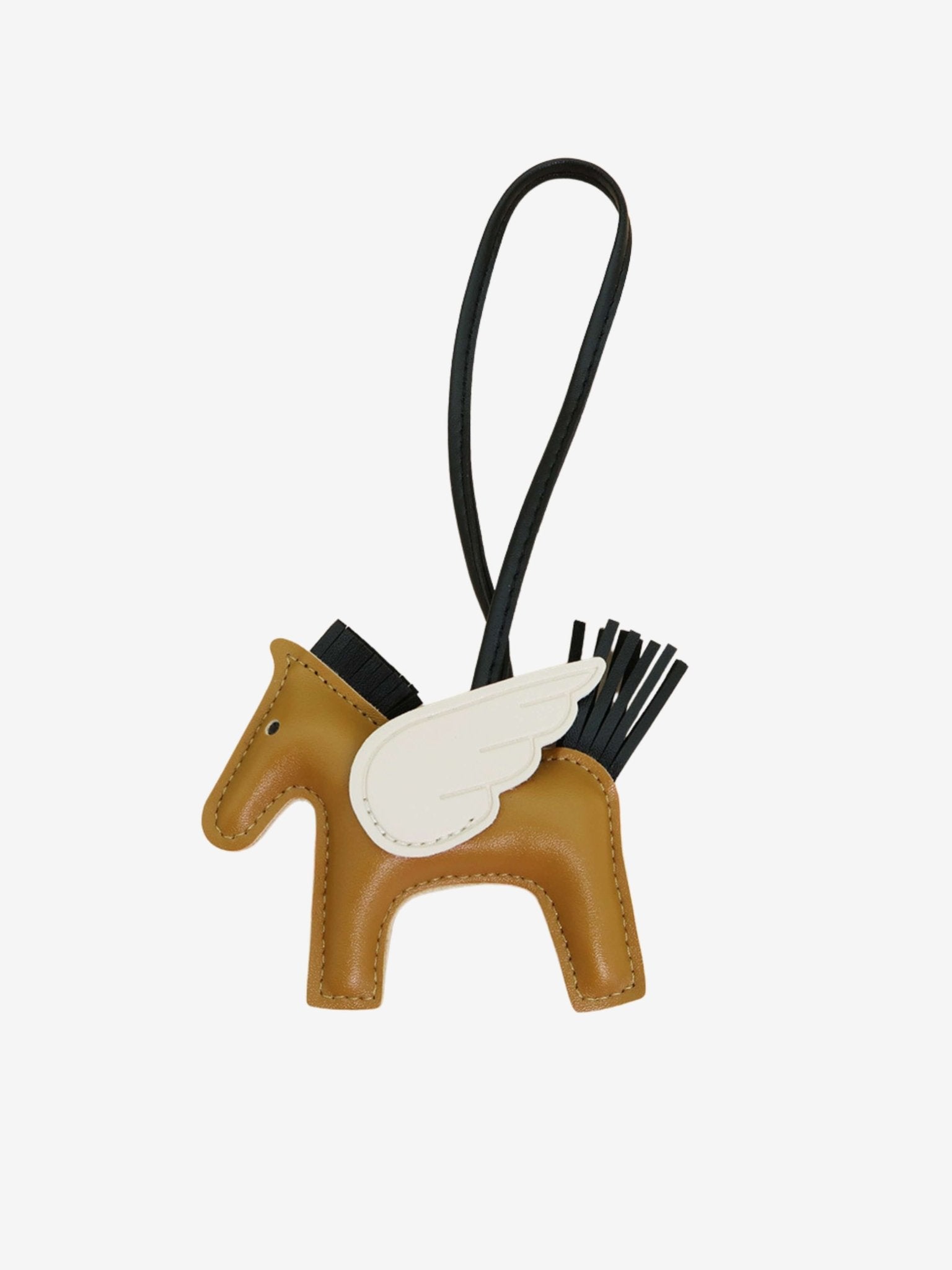 Kezara | Luxury Pegasus Bag Charm – Winged Horse Keychain - in Coffee | Arvea Bags