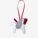 Kezara | Luxury Pegasus Bag Charm – Winged Horse Keychain - in Light Beige | Arvea Bags