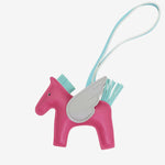 Kezara | Luxury Pegasus Bag Charm – Winged Horse Keychain - in Salmon Pink | Arvea Bags