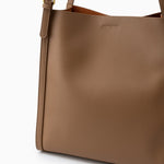 Klara | Genuine Leather Tote Bag – Minimalist Shoulder Handbag for Women - in Caramel | Arvea Bags