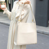 Klara | Genuine Leather Tote Bag – Minimalist Shoulder Handbag for Women - in Off - White | Arvea Bags