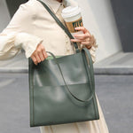Klara | Genuine Leather Tote Bag – Minimalist Shoulder Handbag for Women - in Sage Green | Arvea Bags