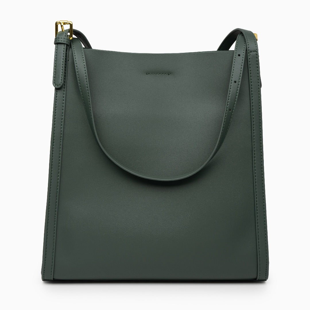 Klara | Genuine Leather Tote Bag – Minimalist Shoulder Handbag for Women - in Sage Green | Arvea Bags