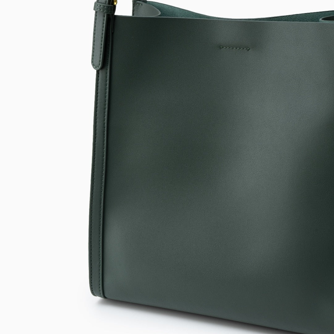 Klara | Genuine Leather Tote Bag – Minimalist Shoulder Handbag for Women - in Sage Green | Arvea Bags
