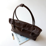 Lai | Brown Leather Zip Tote Bag – Sleek & Functional - in Black | Arvea Bags