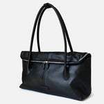 Lai | Brown Leather Zip Tote Bag – Sleek & Functional - in Black | Arvea Bags