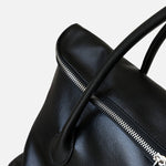 Lai | Brown Leather Zip Tote Bag – Sleek & Functional - in Black | Arvea Bags