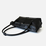 Lai | Brown Leather Zip Tote Bag – Sleek & Functional - in Black | Arvea Bags