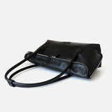 Lai | Brown Leather Zip Tote Bag – Sleek & Functional - in Black | Arvea Bags