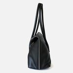 Lai | Brown Leather Zip Tote Bag – Sleek & Functional - in Black | Arvea Bags