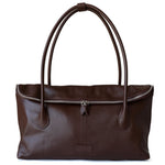 Lai | Brown Leather Zip Tote Bag – Sleek & Functional - in Dark Brown | Arvea Bags