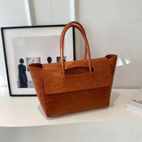 Large Crocodile Pattern Tote Bag – Elegant Shoulder Handbag with Spacious Design - in Dark Brown | Arvea Bags
