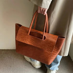 Large Crocodile Pattern Tote Bag – Elegant Shoulder Handbag with Spacious Design - in Dark Brown | Arvea Bags
