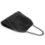 Large Tote Bag with Gold Chain Handle – Stylish Shoulder Handbag - in Black | Arvea Bags