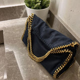 Large Tote Bag with Gold Chain Handle – Stylish Shoulder Handbag - in Black Gold | Arvea Bags