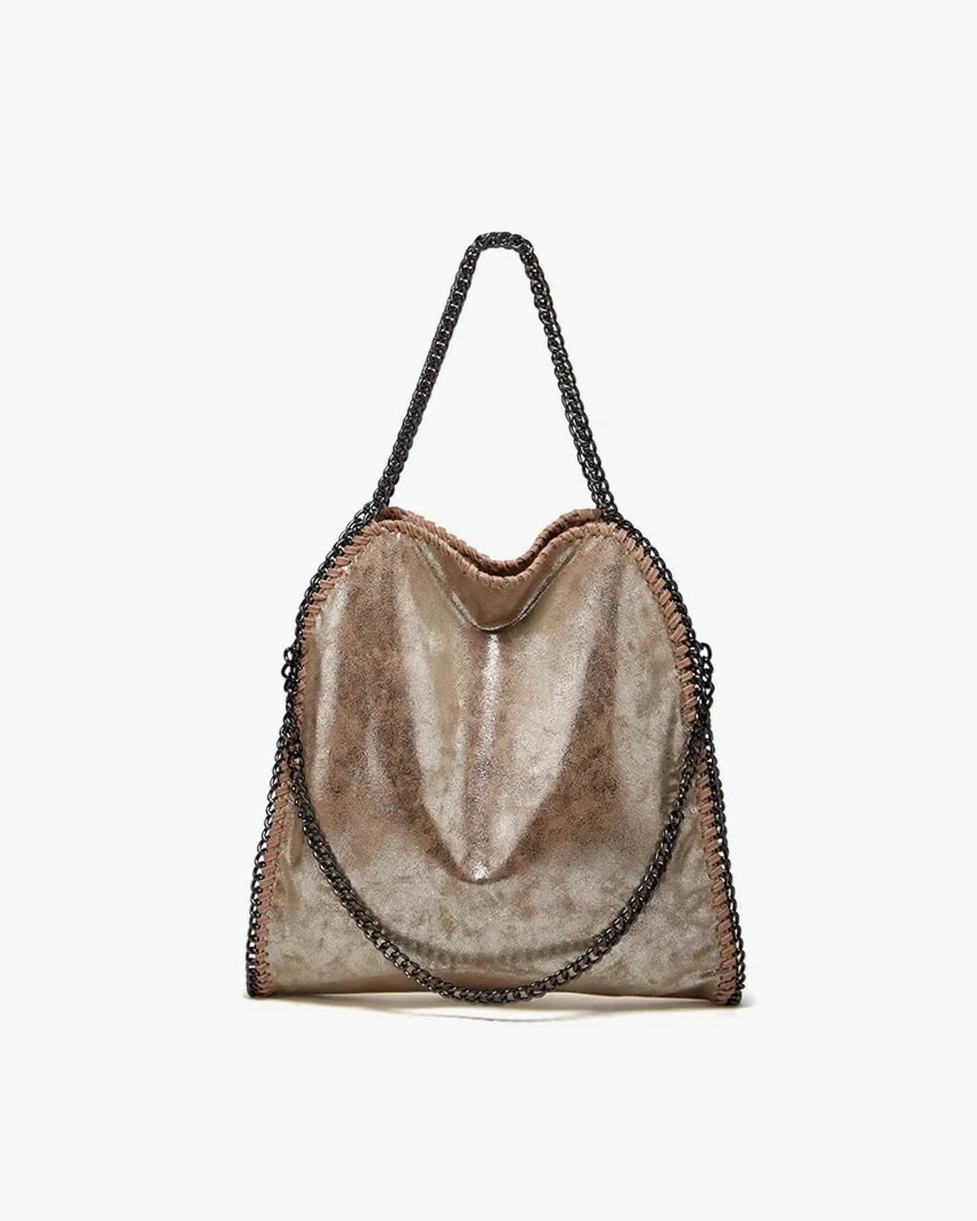 Large Tote Bag with Gold Chain Handle – Stylish Shoulder Handbag - in Gold | Arvea Bags