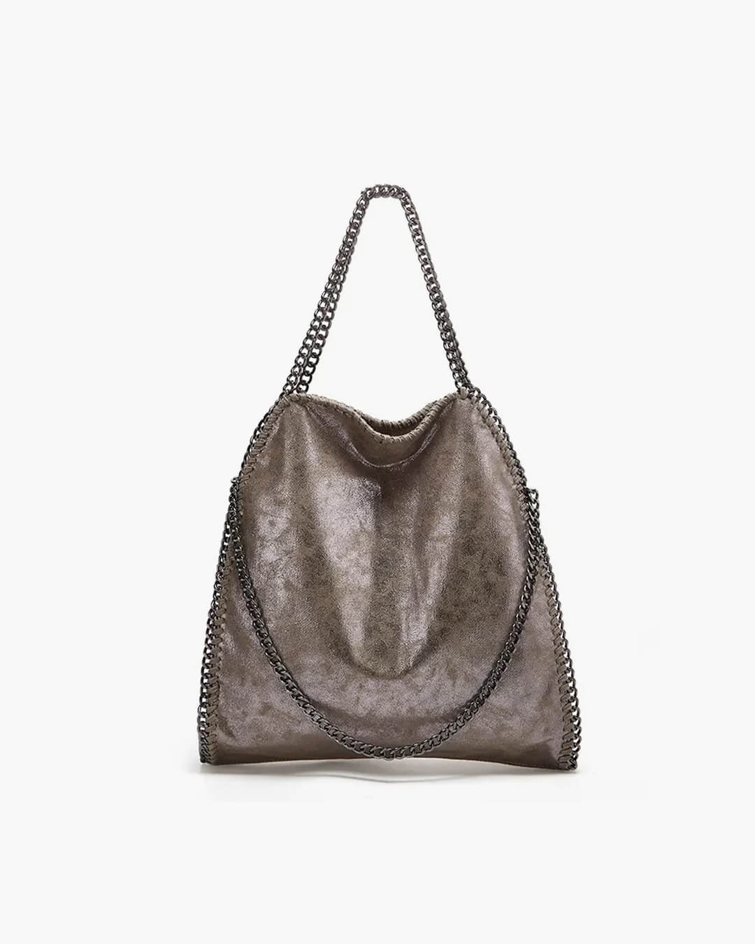 Large Tote Bag with Gold Chain Handle – Stylish Shoulder Handbag - in Gray | Arvea Bags