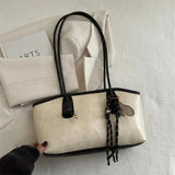Large Vegan Leather Shoulder Bag – Stylish Everyday Handbag with Spacious Design - in Black | Arvea Bags