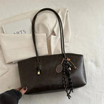 Large Vegan Leather Shoulder Bag – Stylish Everyday Handbag with Spacious Design - in Black | Arvea Bags
