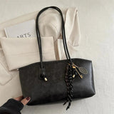 Large Vegan Leather Shoulder Bag – Stylish Everyday Handbag with Spacious Design - in Black | Arvea Bags