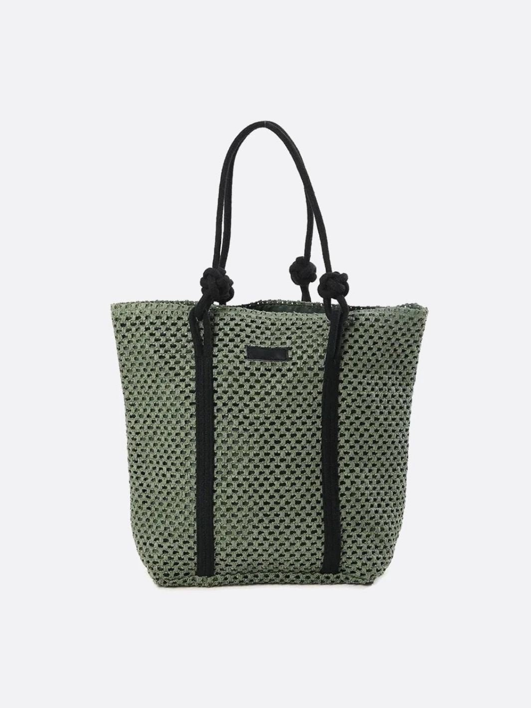 Large Woven Tote Bag with Rope Handles – Casual & Spacious Shopper - in Khaki | Arvea Bags