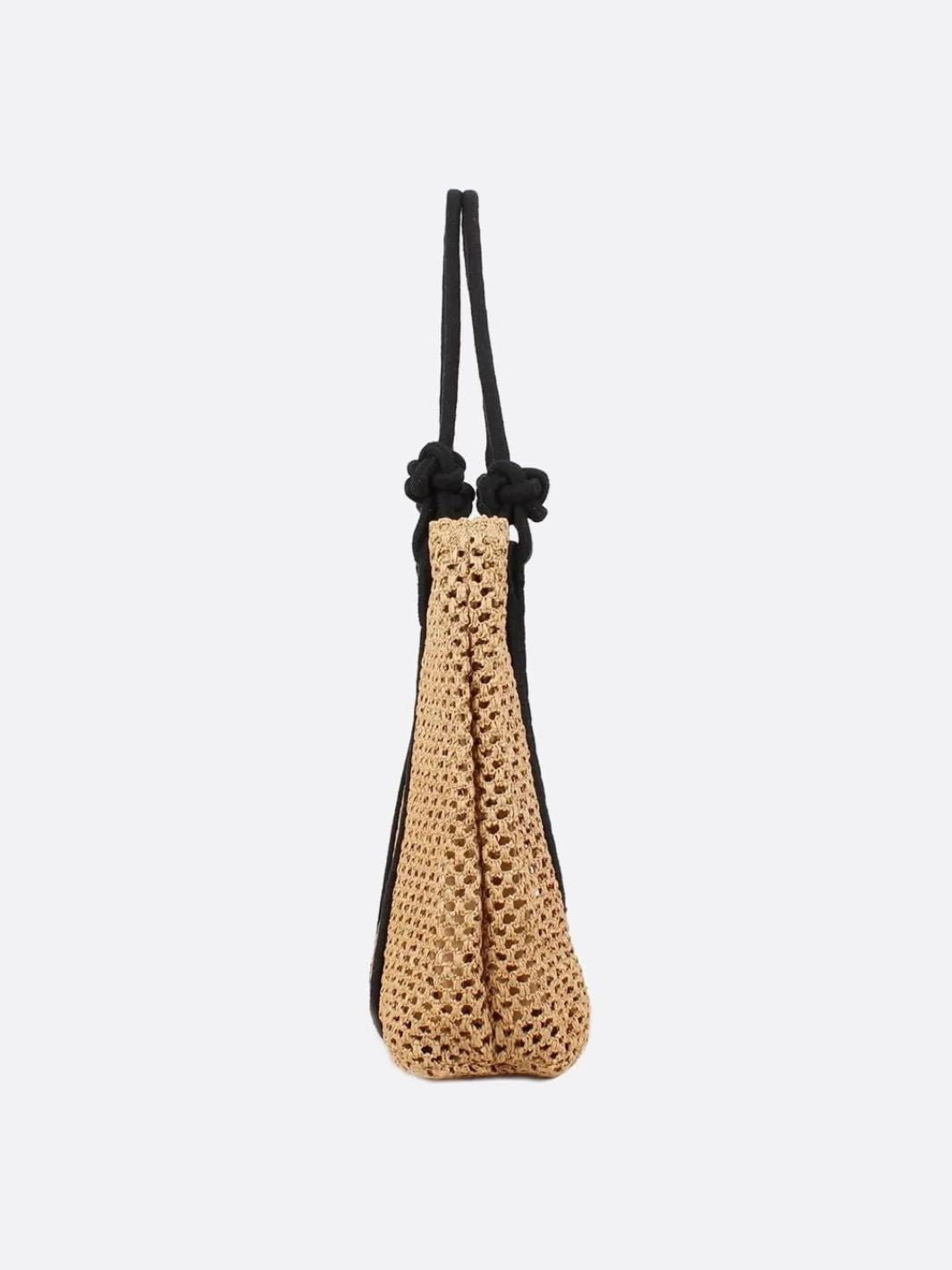 Large Woven Tote Bag with Rope Handles – Casual & Spacious Shopper - in Light Brown | Arvea Bags
