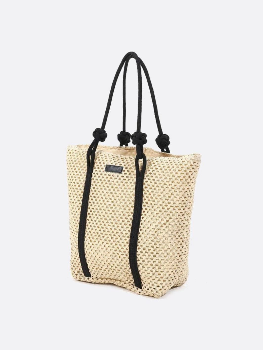 Large Woven Tote Bag with Rope Handles – Casual & Spacious Shopper - in Off - White | Arvea Bags