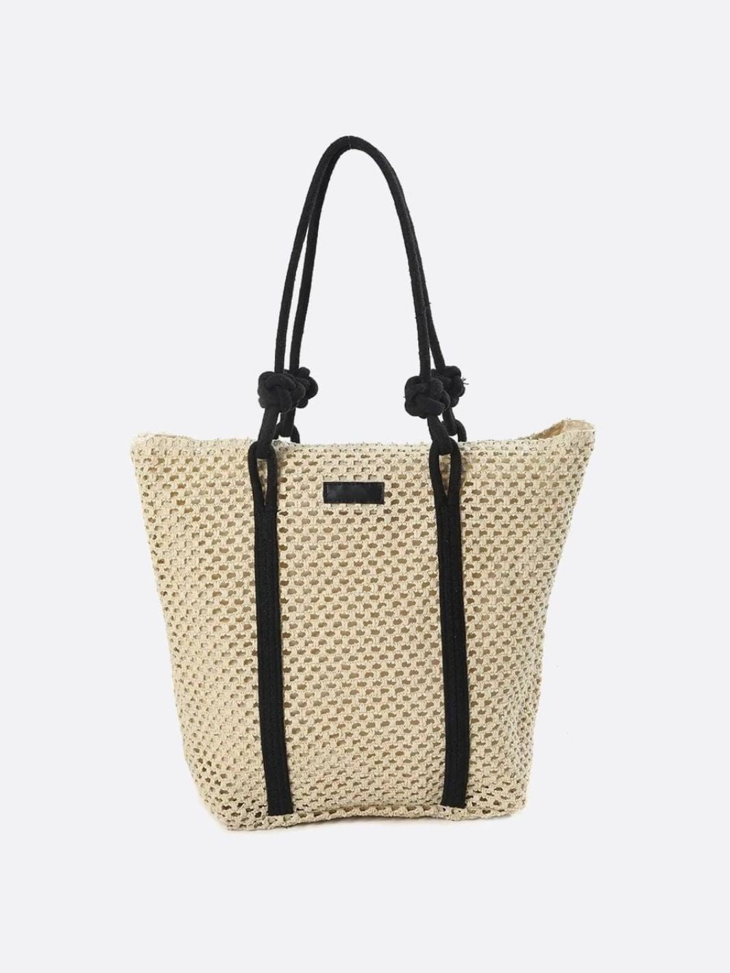 Large Woven Tote Bag with Rope Handles – Casual & Spacious Shopper - in Off - White | Arvea Bags