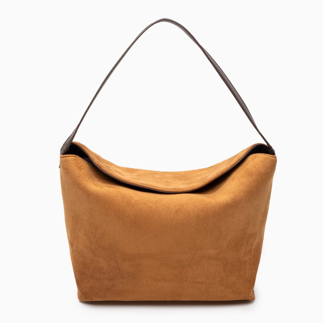 Lauryn Soft Suede Hobo Bag – Minimalist Slouch Shoulder Bag for Women - in Dark Brown | Arvea Bags