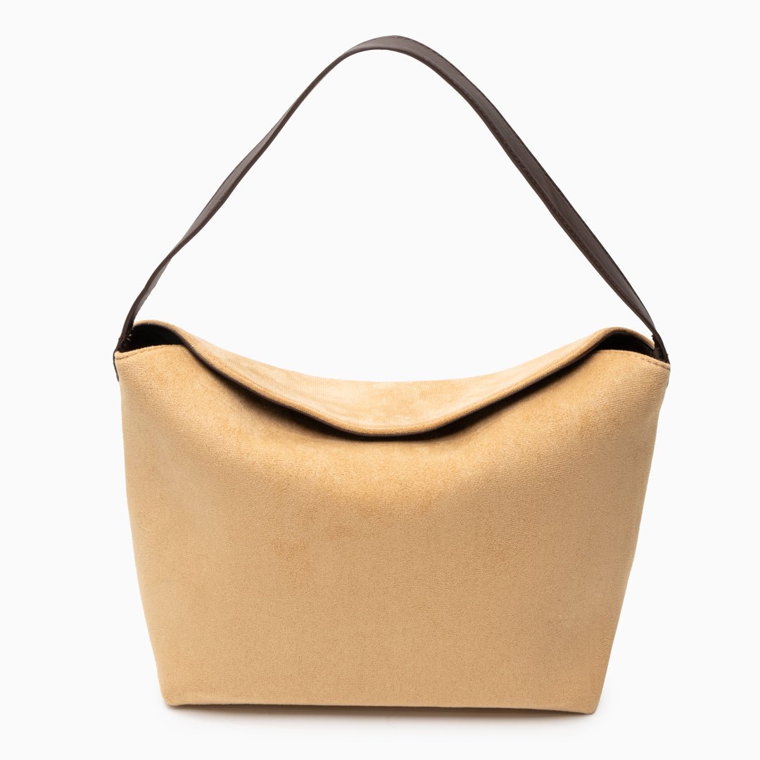 Lauryn Soft Suede Hobo Bag – Minimalist Slouch Shoulder Bag for Women - in Light Brown | Arvea Bags