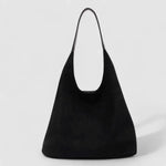 Lena | Minimalist Suede Hobo Bag – Effortless Elegance & Functionality - in Black | Arvea Bags