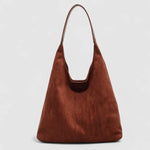 Lena | Minimalist Suede Hobo Bag – Effortless Elegance & Functionality - in Brown | Arvea Bags