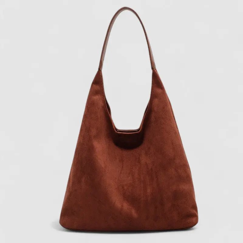 Lena | Minimalist Suede Hobo Bag – Effortless Elegance & Functionality - in Brown | Arvea Bags