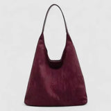 Lena | Minimalist Suede Hobo Bag – Effortless Elegance & Functionality - in Purple red | Arvea Bags