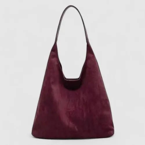 Lena | Minimalist Suede Hobo Bag – Effortless Elegance & Functionality - in Purple red | Arvea Bags
