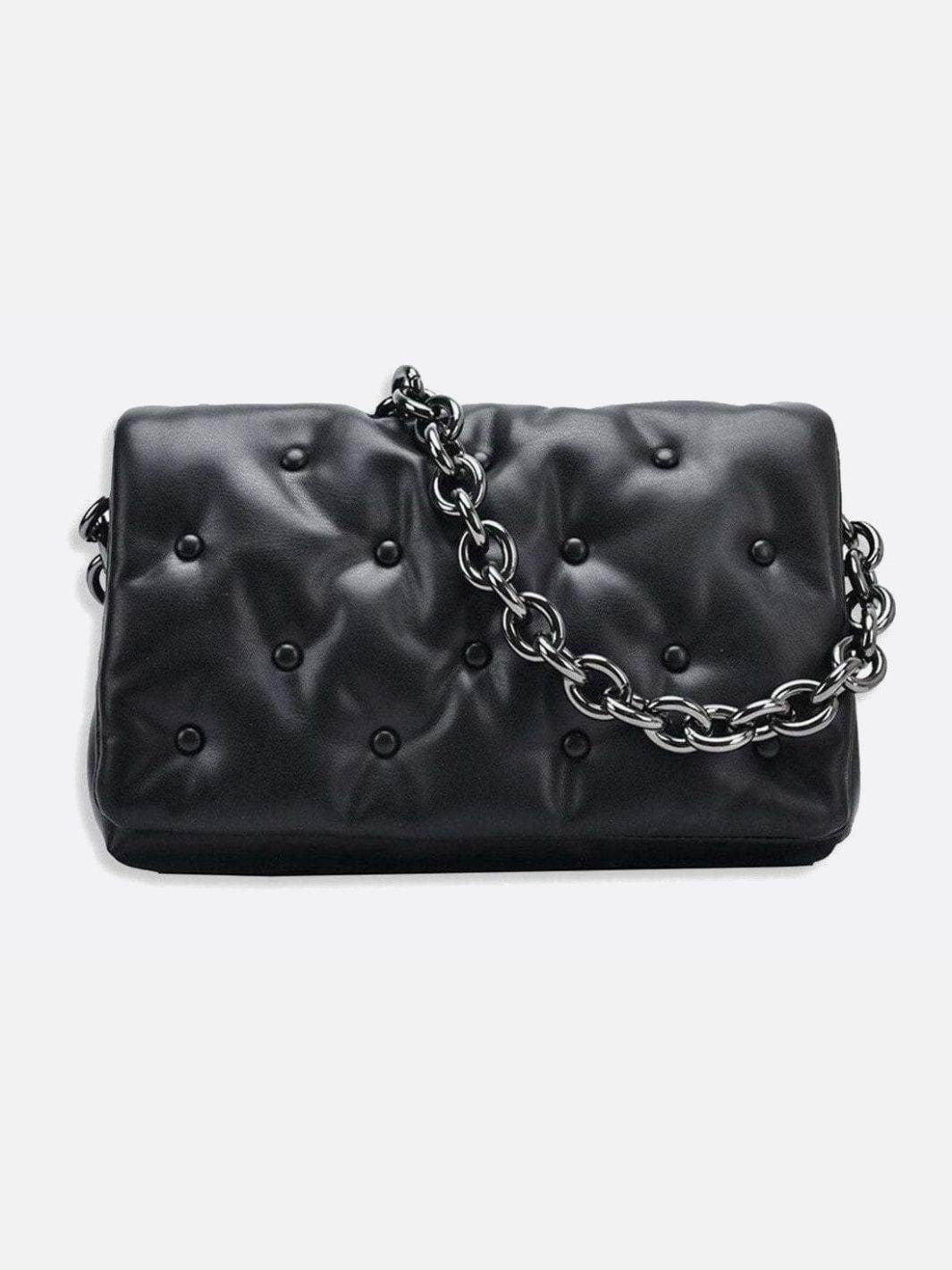 Lie Chic Black Quilted Bag with Chain Strap - in Black | Arvea Bags