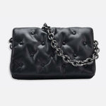 Lie Chic Black Quilted Bag with Chain Strap - in Black | Arvea Bags