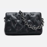Lie Chic Black Quilted Bag with Chain Strap - in Black | Arvea Bags