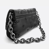Lie Chic Black Quilted Bag with Chain Strap - in Black | Arvea Bags