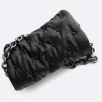 Lie Chic Black Quilted Bag with Chain Strap - in Black | Arvea Bags