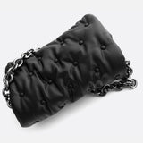 Lie Chic Black Quilted Bag with Chain Strap - in Black | Arvea Bags