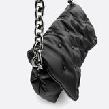 Lie Chic Black Quilted Bag with Chain Strap - in Black | Arvea Bags