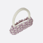 Lilac Beaded Flower Bag – Handcrafted Pastel Mini Purse - in Purple | Arvea Bags