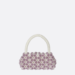 Lilac Beaded Flower Bag – Handcrafted Pastel Mini Purse - in Purple | Arvea Bags