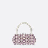 Lilac Beaded Flower Bag – Handcrafted Pastel Mini Purse - in Purple | Arvea Bags